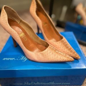 Snakeskin Pink & Beige Pointed Toe Heel